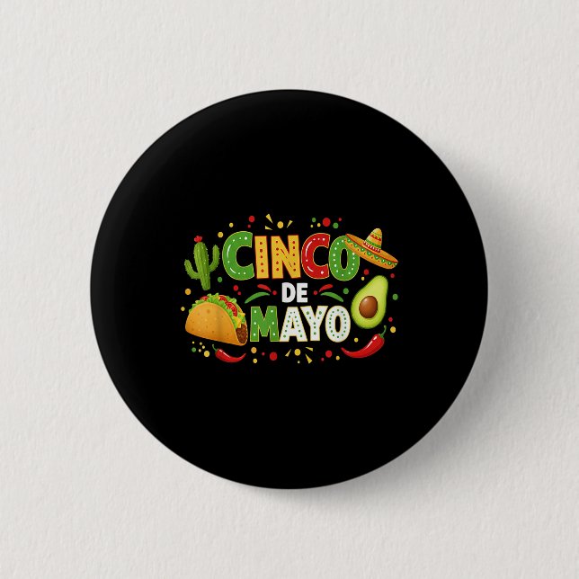 Cinco de Mayo tillåter Fiesta Avocado och Tacos Ci Knapp (Framsida)