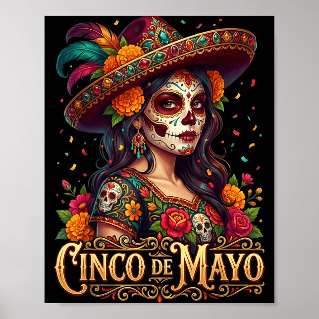Cinco de mayo tjej mexikansk fiesta 5 de mayo Cinc Poster (Framsidan)