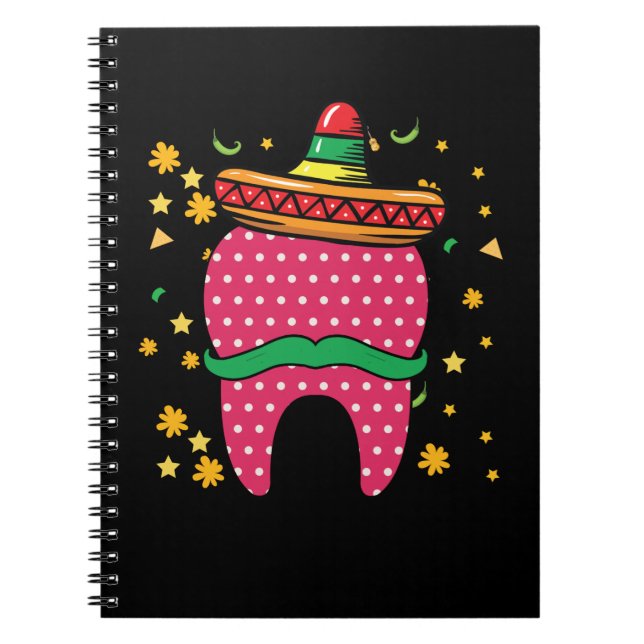 Cinco De Mayo Tooth Sombrero Mexican Dentist Anteckningsbok (Framsidan)