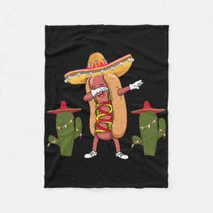 Cinco De Mayo Tröja Hot Dog Kaktus Dansar  Fleecefilt