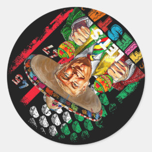 Cinco De Mayo Trump Taco Funny Mexican Trump Låt o Runt Klistermärke