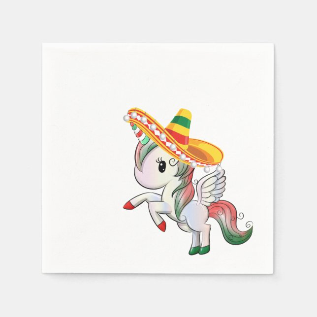 Cinco de Mayo Unicorn Pegasus Pappersservett (Framsidan)