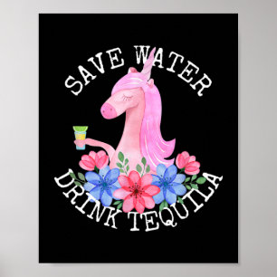Cinco De Mayo Unicorn Spara Vatten Drink Tequila Poster