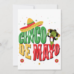 Cinco De Mayo with Hat Cactus Funny Cinco De Mayo Tack Kort