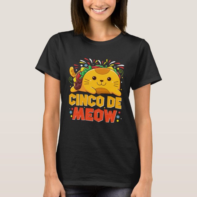 Cinco De Meo  Mexican Cat Cinco De Mayo Costume Ta T Shirt (Framsida)
