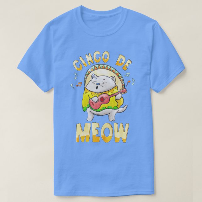 Cinco De Meow (2) T Shirt (Design framsida)