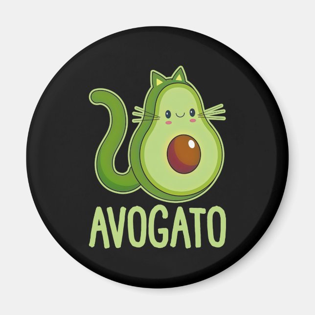 Cinco De Meow Avogato Cat Avocado Magnet (Framsidan)