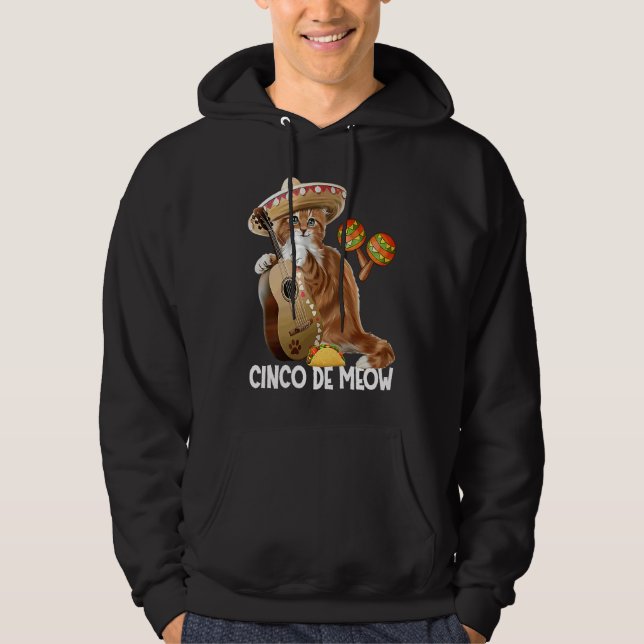Cinco De Meow  Cinco De Mayo Kattkostym Hoodie (Framsida)