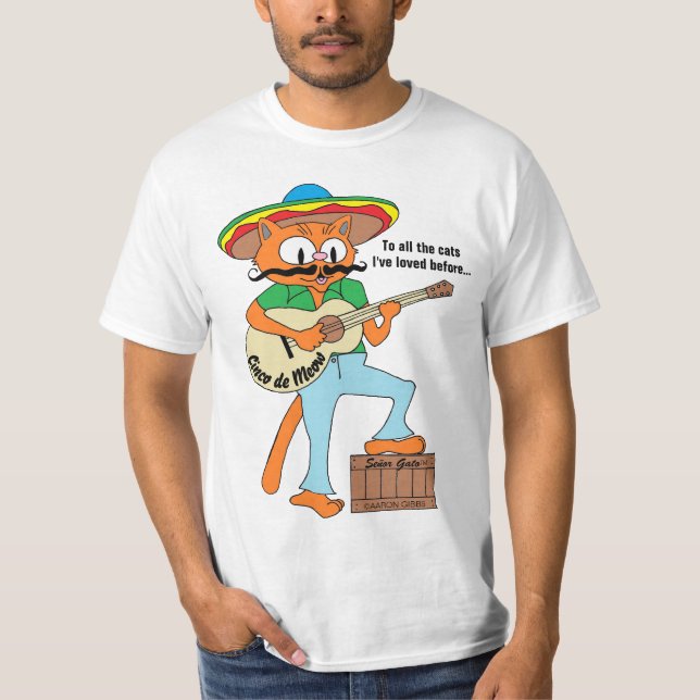Cinco de Meow Cinco de Mayo Mexikanska Tecknaden C T Shirt (Framsida)