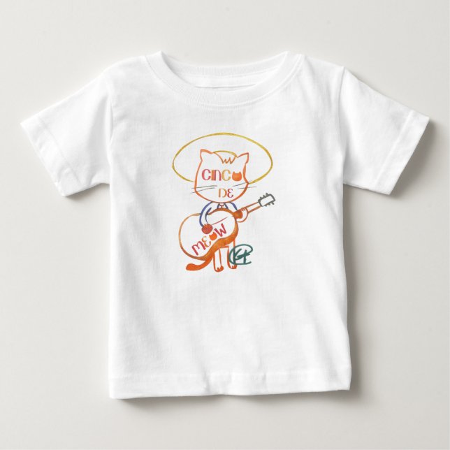 Cinco de Meow Cinco de Mayo T-Shirt (Framsida)