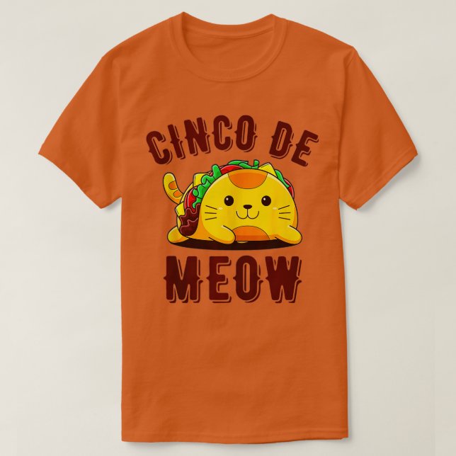 Cinco De Meow Funny aco Cat Kitten Älskare Cinco D T Shirt (Design framsida)