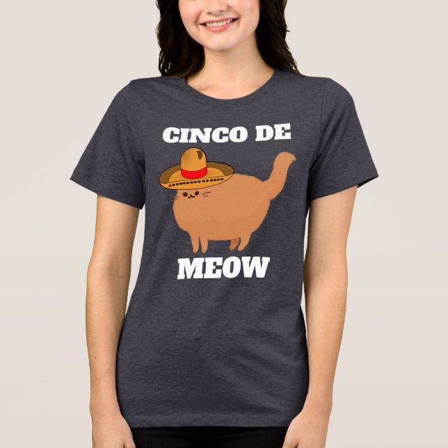 CINCO DE MEOW FUNNY CAT T-SHIRT T-SHIRTS (Framsida)