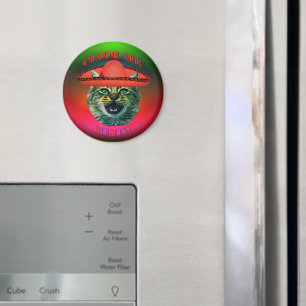 Cinco De Meow Grått Cat Cinco De Mayo Mexico Refri Magnet