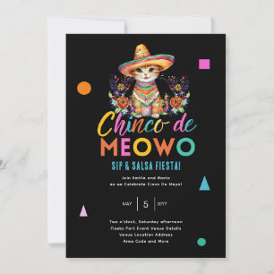 Cinco De Meowo Roligt Cat Fiesta Party Time Inbjudningar