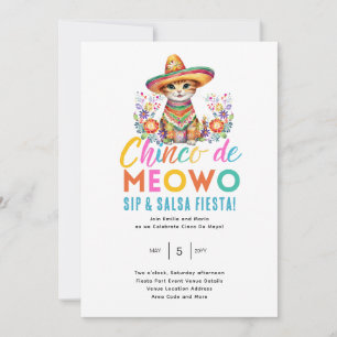 Cinco De Meowo Roligt Cat Fiesta Party Time Inbjudningar