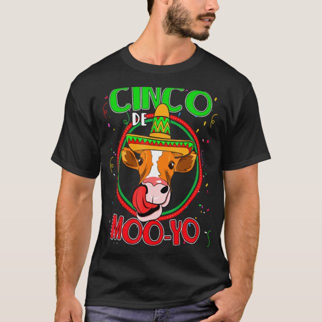 Cinco De Moo Yo Kviga Ko Cinco De Mayo T Shirt (Framsida)