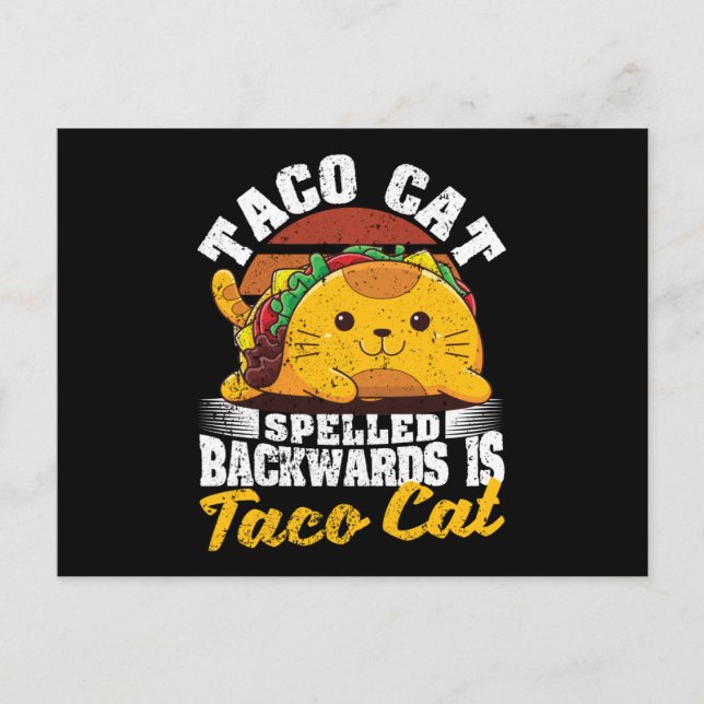 Cinco De Myo Cats Tacocat, baklänges Vykort (Framsida)