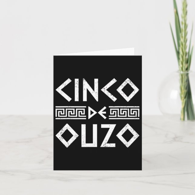 Cinco De Ouzo Retro Funny Grekiska Påsk Cinco De M Kort (Framsida)