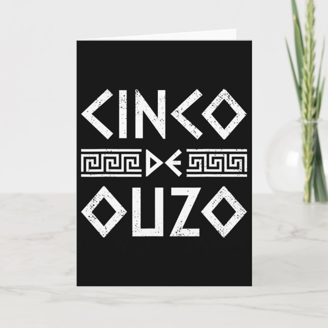 Cinco De Ouzo Retro Rolig Grekisk Påsk Cinco De Ma Kort (Framsida)