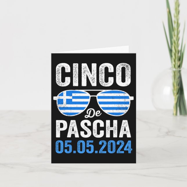 Cinco De Pascha Greece Flagga Funny Grekisk Påsk C Kort (Framsida)