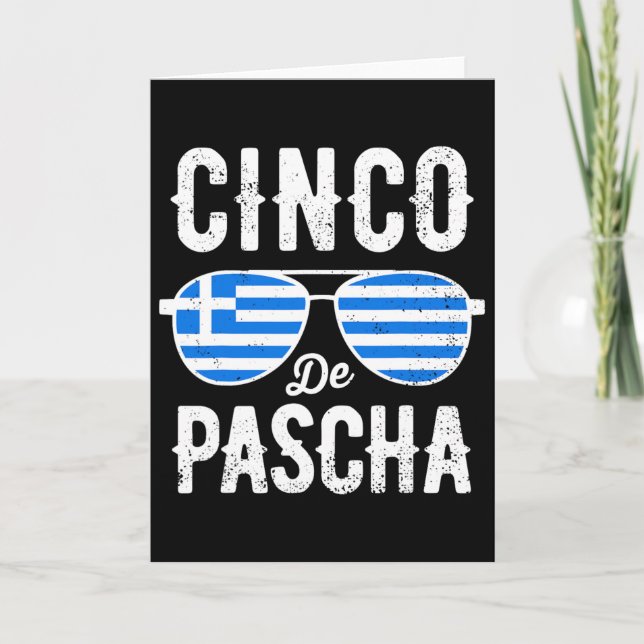 Cinco De Pascha Grekland Flag Rolig Grekisk Påsk C Kort (Framsida)