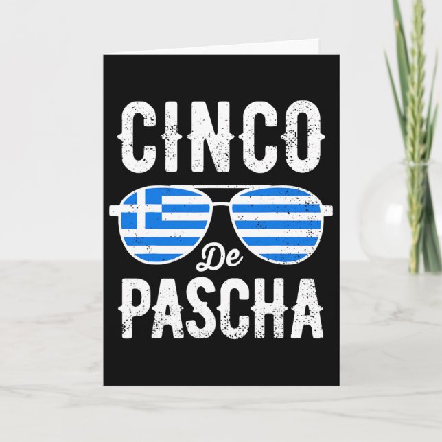 Cinco De Pascha Grekland Flag Rolig Grekisk Påsk C Kort (Framsida)