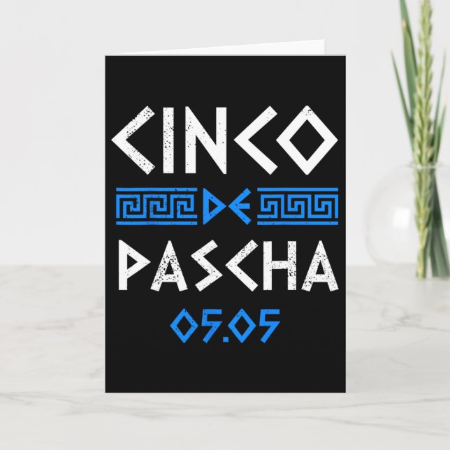 Cinco De Pascha Grekland Flag Rolig Grekisk Påsk C Kort (Framsida)