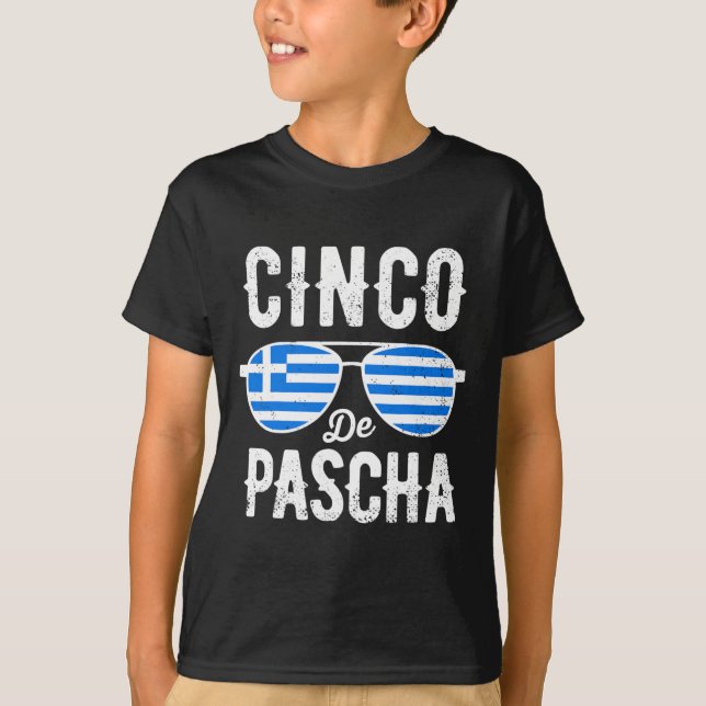 Cinco De Pascha Grekland Flag Rolig Grekisk Påsk C T Shirt (Framsida)