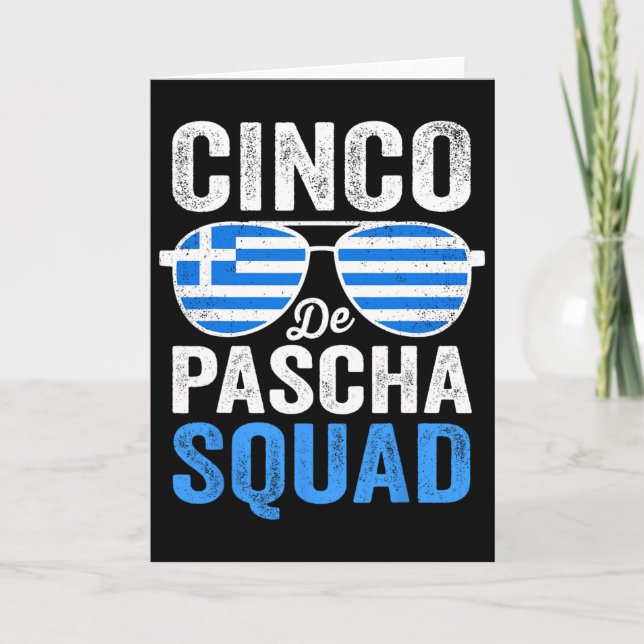 Cinco De Pascha Squad Grekland Flagga Grekisk Påsk Kort (Framsida)