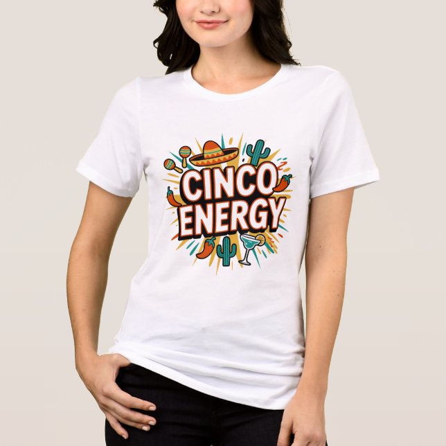 Cinco Energy Fiesta Retro T-Shirt (Framsida)