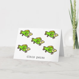Cinco Peces Fish Feliz Cumpleanos Birthday Card Kort