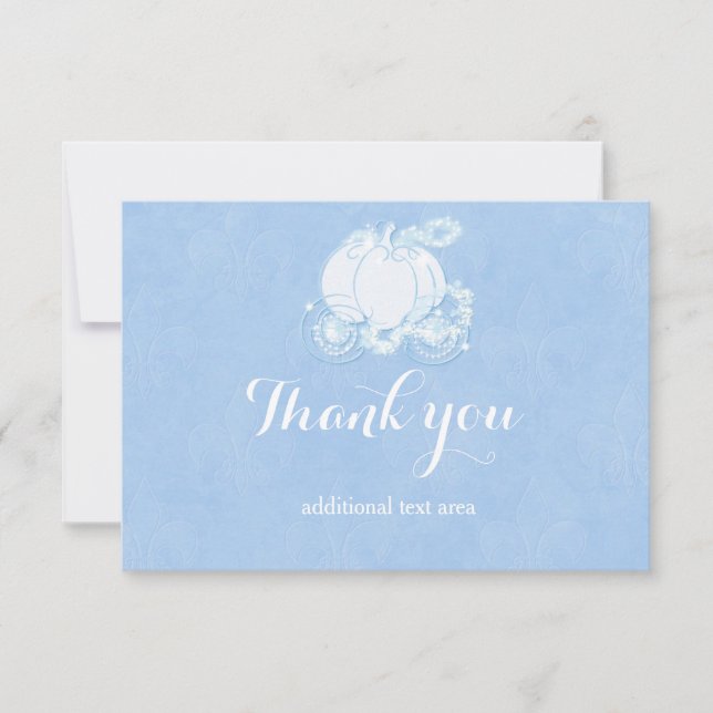 Cinderella Blue Royal Princess Carriage Card Tack Kort (Framsida)