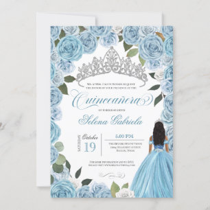 Cinderella Boll Blue Ro Princess V2 Quinceanera Inbjudningar