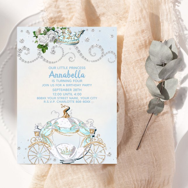 Cinderella Carriage Fairy Tale Party Inbjudningar (Skapare uppladdad)