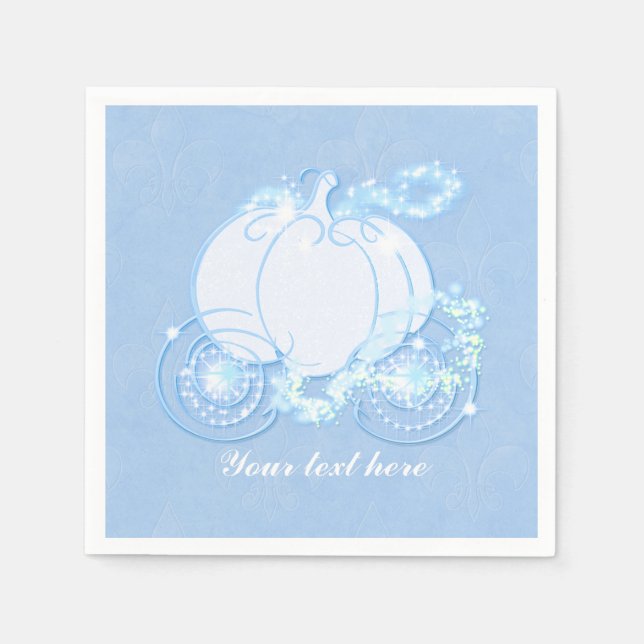 Cinderella Carriage Storybook Princess Napkins Pappersservett (Framsidan)
