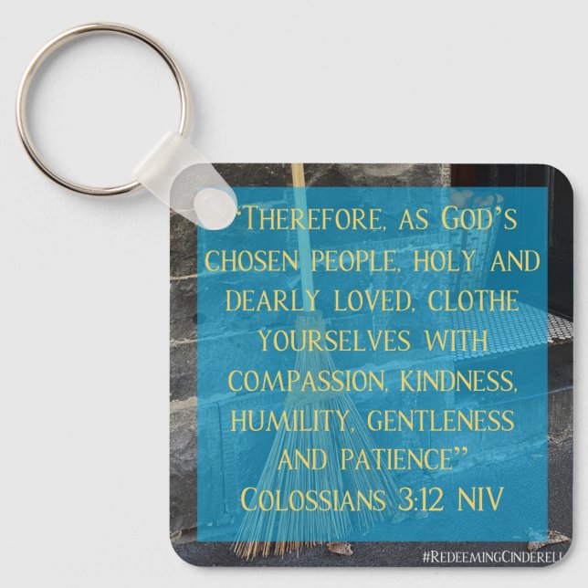 Cinderella Colossians 3:12 Keychain Nyckelring (Framsida)