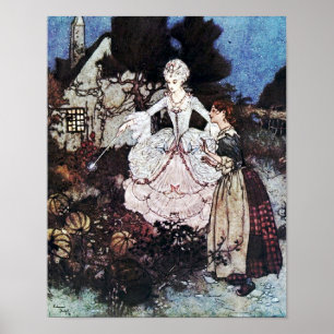 Cinderella Fairy Godmor från Edmund Dulac Poster