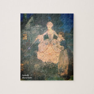 Cinderella Fairy Godmor Old Bok Illustration Pussel
