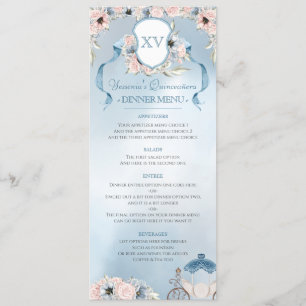 Cinderella Fairy Tale Elegant Blue Rosa Party Meny