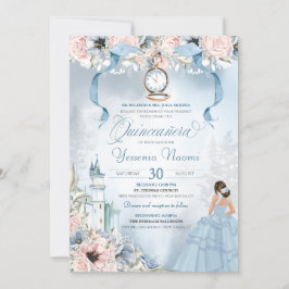 Cinderella Fairy tale Princess Castle Quinceanera Inbjudningar