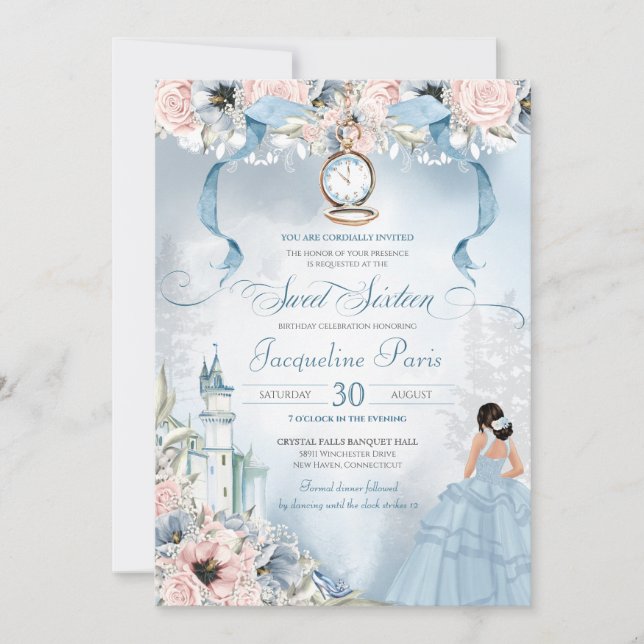 Cinderella Fairy Tale Princess Sweet 16 Birthday I Inbjudningar (Framsida)