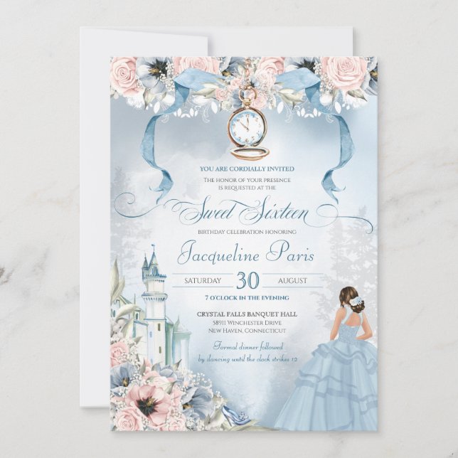 Cinderella Fairy Tale Princess Sweet 16 Birthday Inbjudningar (Framsida)
