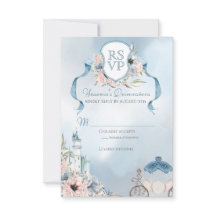 Cinderella Fairytale Elegant Blue Rosa Quinceanera