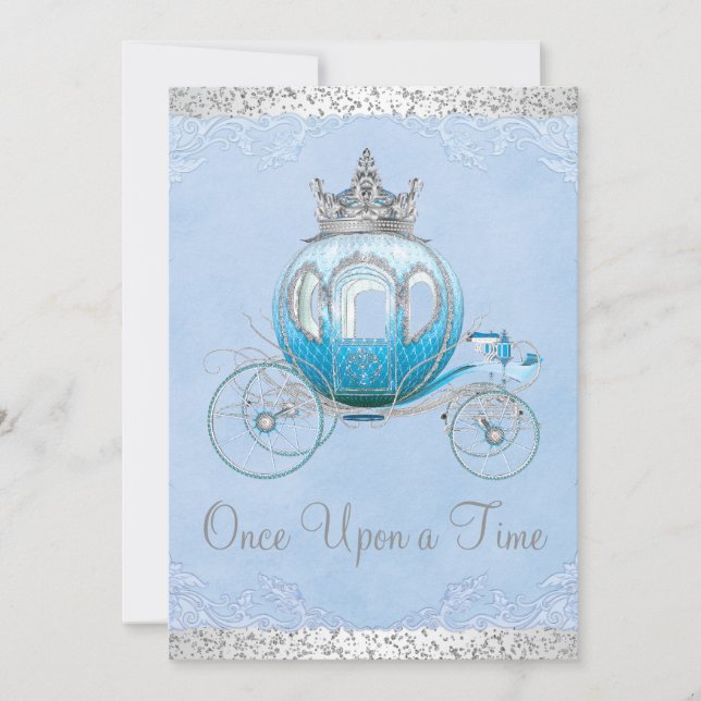 Cinderella Gång på en Time Princess Birthday Inbjudningar (Framsida)