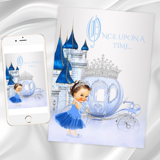 Cinderella Gång på en Time Princess Birthday Inbjudningar (Cinderella princess birthday party invitation. Any event. Digital download and printed available.)