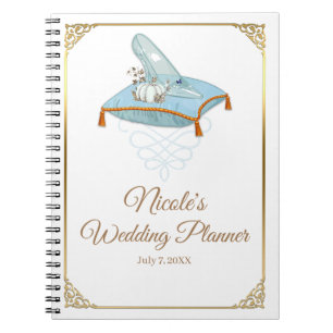 Cinderella Glass Slipper Elegant bröllop Planner Anteckningsbok