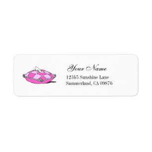 Cinderella Glass Slipper Rosa Pillow-etikett Returadress Etikett