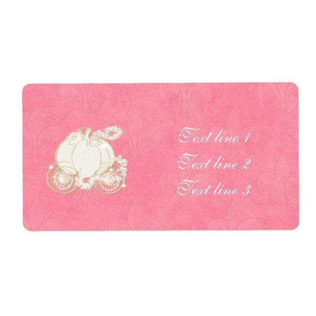 Cinderella Guld Carriage Ro Rosa Princess Label Fraktsedel (Framsidan)