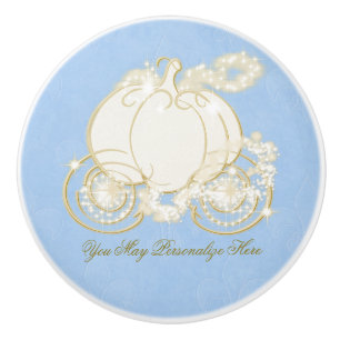 Cinderella Guld Pumpkin Carriage Blue Princess Knopp