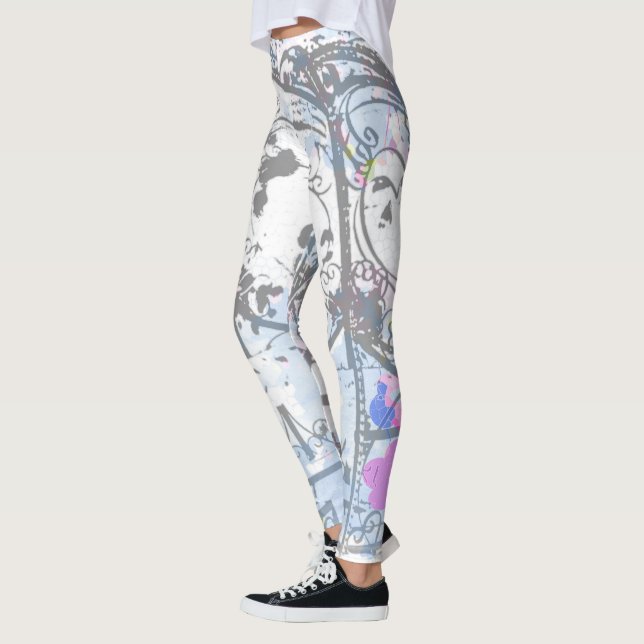 Cinderella inspirerade vagnsdamasker leggings (Vänster)